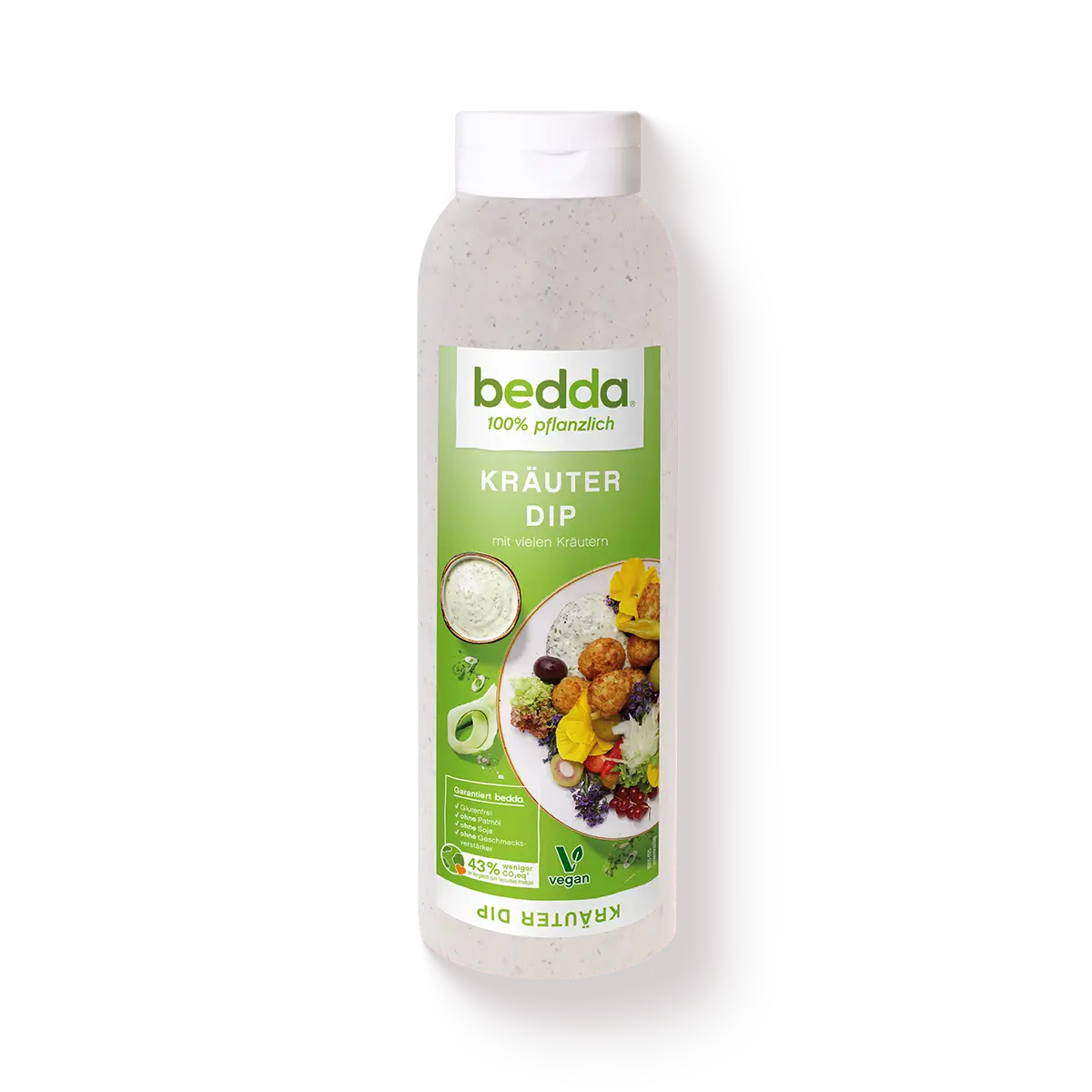 Veganer Kräuterdip von bedda in der 1-L-Flasche