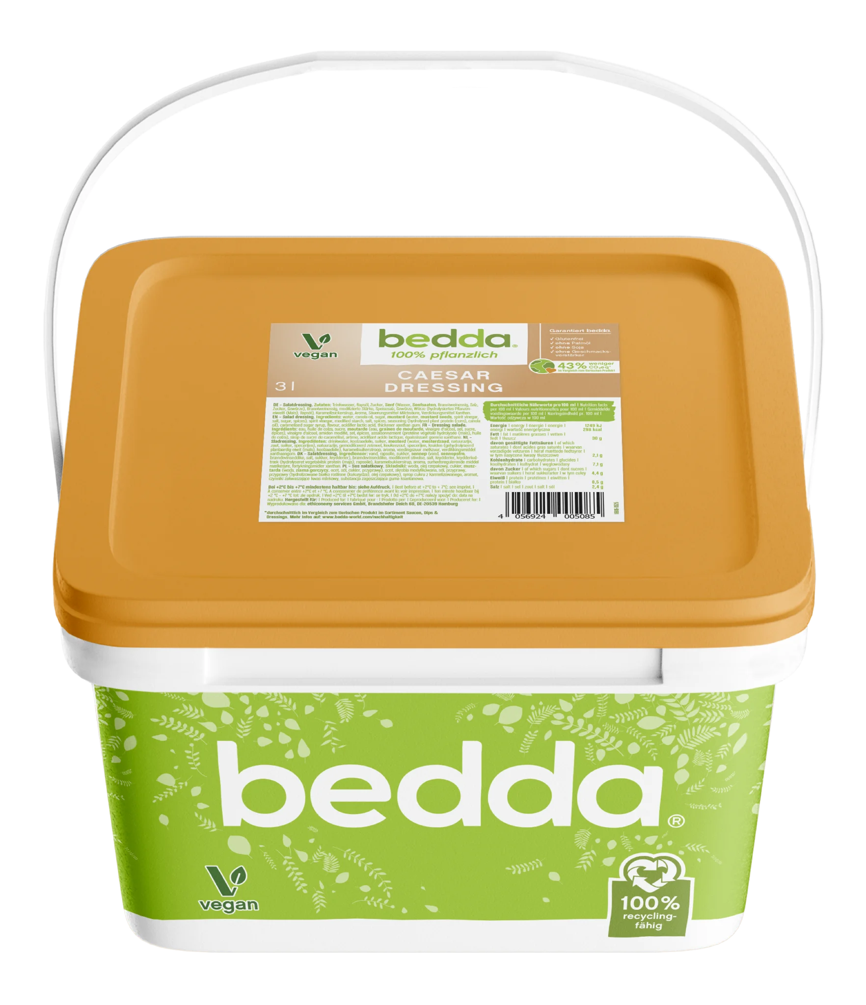 Veganes Caesar Dressing von bedda im 3-Liter-Eimer
