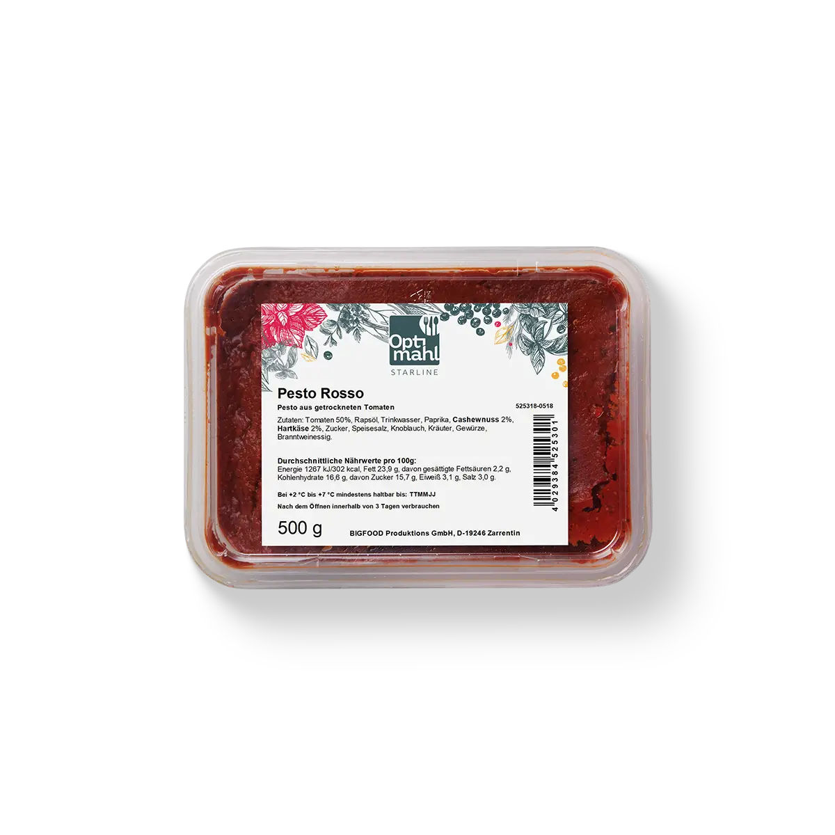 Pesto Rosso von Optimahl Starline in der 500-g-Packung